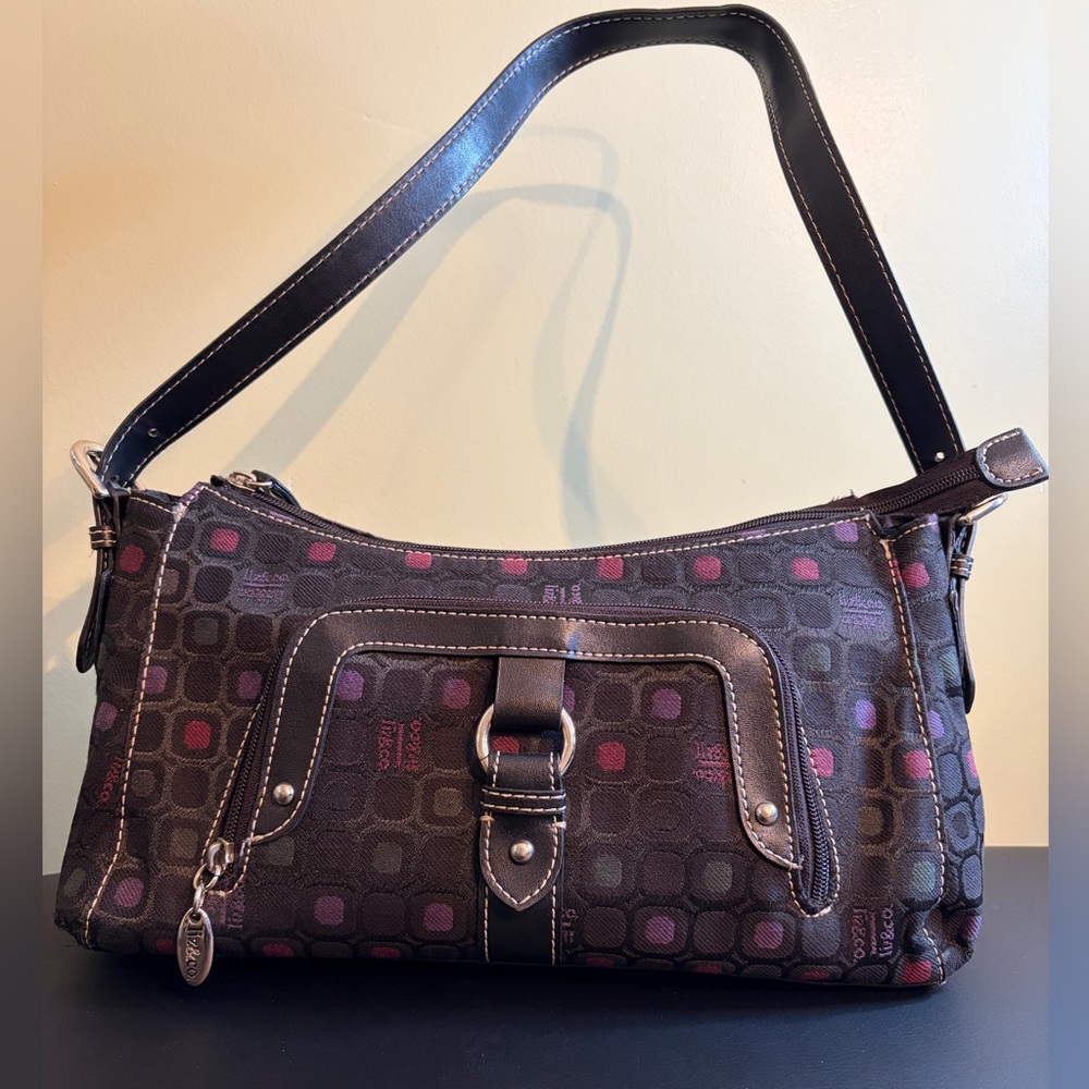 Liz&Co Shoulder Bag with Pink and Purple Accents